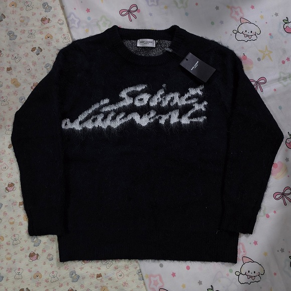 Saint Laurent Black Crew Neck Sweater